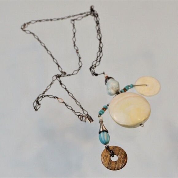 Vintage Iris Lane Necklace 1980s Designer Signed Beach Boho One of a Kind - Picture 5 of 8